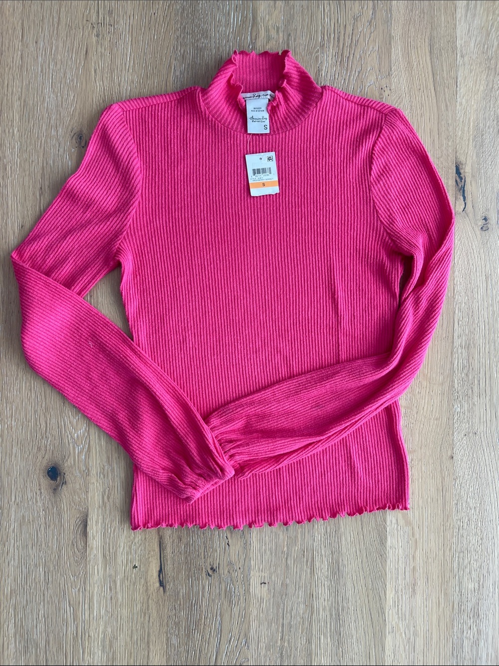American Rag Women's Ribbed Cowl Neck Sweater - Raspberry Sorbet Pink - Picture 2 of 3